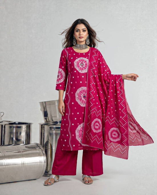 Amrah Wholesale Naisha K 1464 Dhabu Cotton Kurti Pant Dupatta Set
