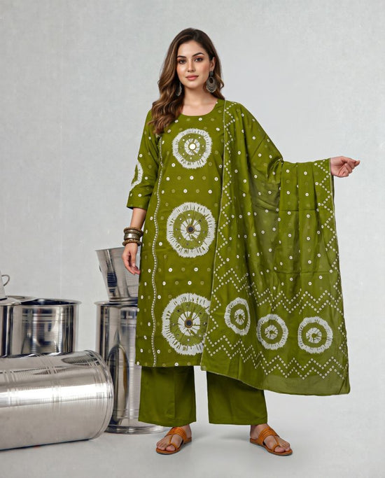 Amrah Wholesale Naisha K 1464 Dhabu Cotton Kurti Pant Dupatta Set
