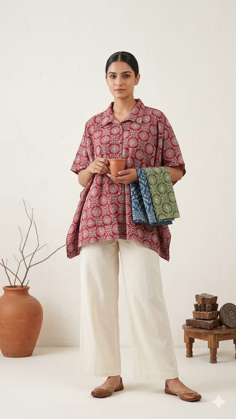 Amrah Wholesale Naisha K 924 Vol 2 Cotton Printed Kaftan Style Shirt Tops - Amrah Wholesale