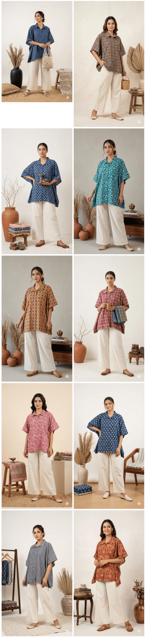 Amrah Wholesale Naisha K 924 Vol 2 Cotton Printed Kaftan Style Shirt Tops - Amrah Wholesale