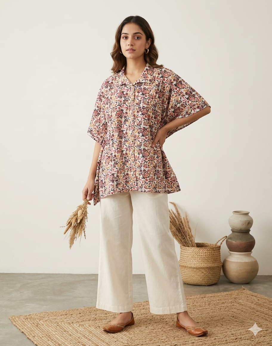 Amrah Wholesale Naisha K 924 Vol 2 Cotton Printed Kaftan Style Shirt Tops - Amrah Wholesale