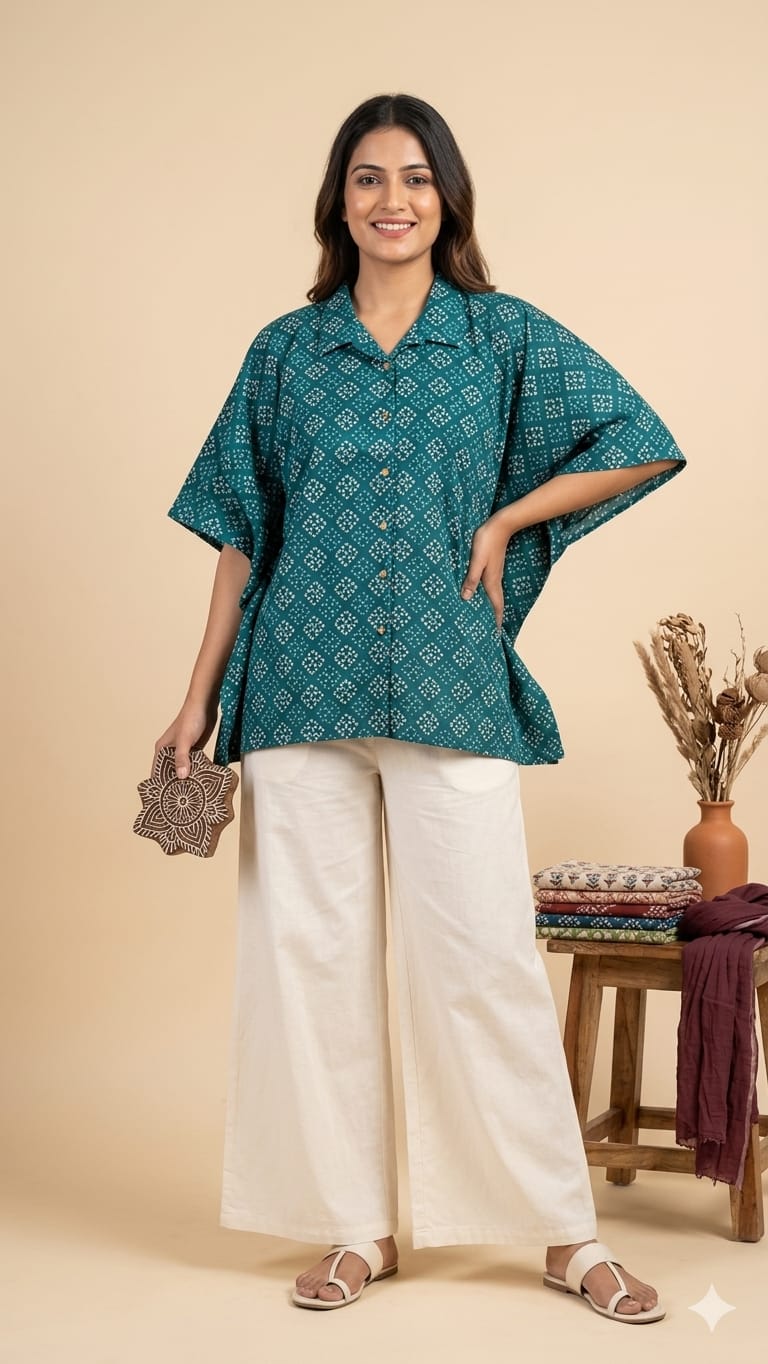 Amrah Wholesale Naisha K 924 Vol 2 Cotton Printed Kaftan Style Shirt Tops - Amrah Wholesale