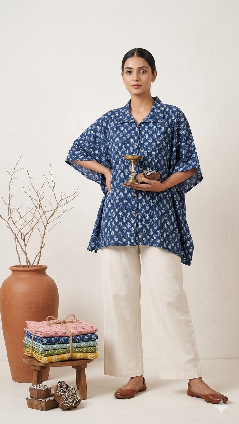 Amrah Wholesale Naisha K 924 Vol 2 Cotton Printed Kaftan Style Shirt Tops - Amrah Wholesale