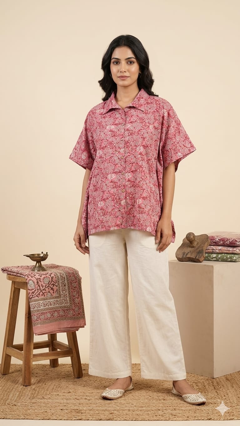 Amrah Wholesale Naisha K 924 Vol 2 Cotton Printed Kaftan Style Shirt Tops - Amrah Wholesale