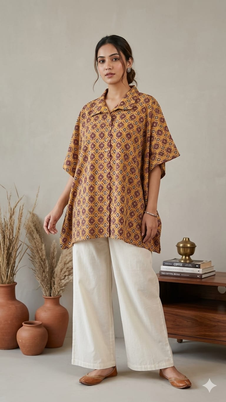 Amrah Wholesale Naisha K 924 Vol 2 Cotton Printed Kaftan Style Shirt Tops - Amrah Wholesale