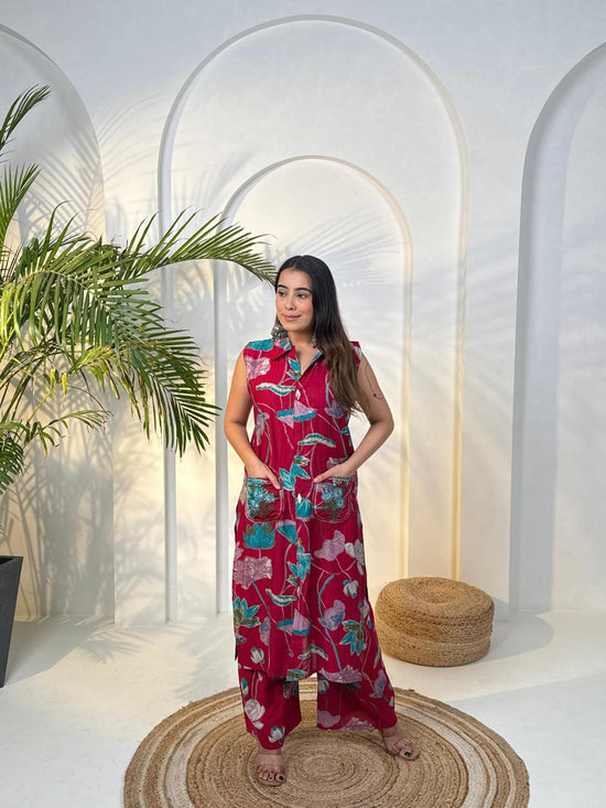 Amrah Wholesale Naisha K 943 Vertican Kurti Pant Set - Amrah Wholesale