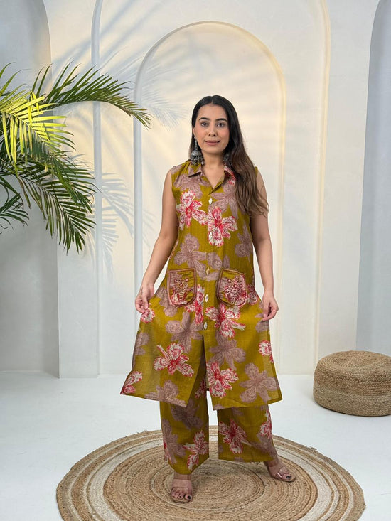 Amrah Wholesale Naisha K 943 Vertican Kurti Pant Set - Amrah Wholesale