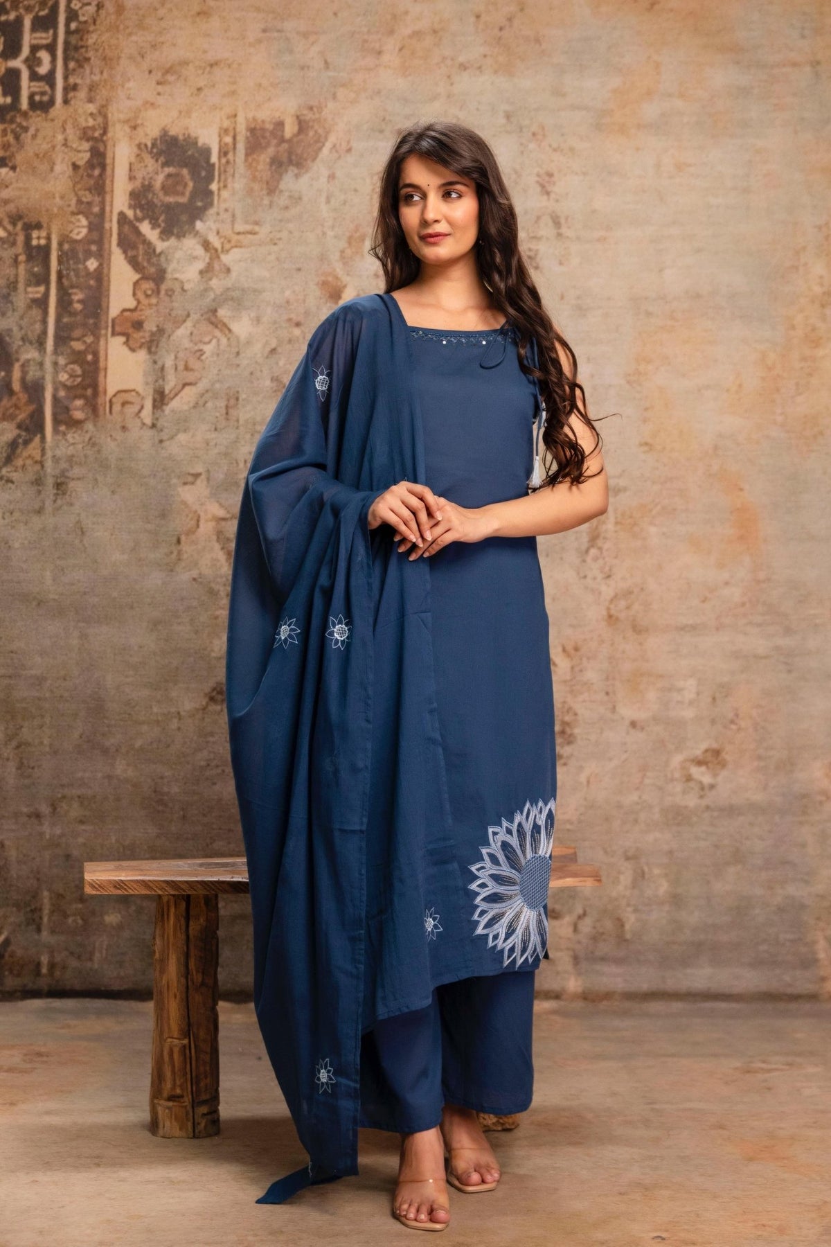 Amrah Wholesale Naisha K 992 Cotton Kurti Pant Dupatta Set - Amrah Wholesale