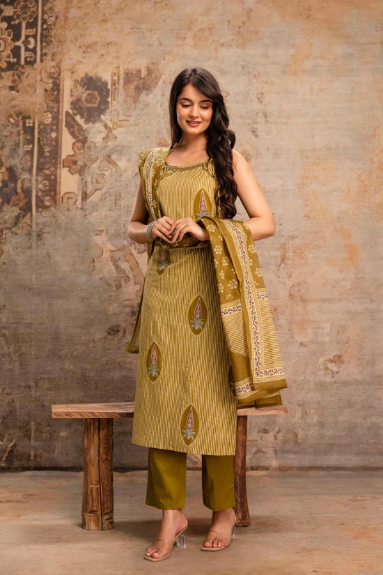 Amrah Wholesale Naisha K 992 Cotton Kurti Pant Dupatta Set - Amrah Wholesale