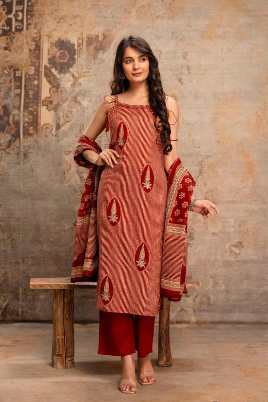 Amrah Wholesale Naisha K 992 Cotton Kurti Pant Dupatta Set - Amrah Wholesale