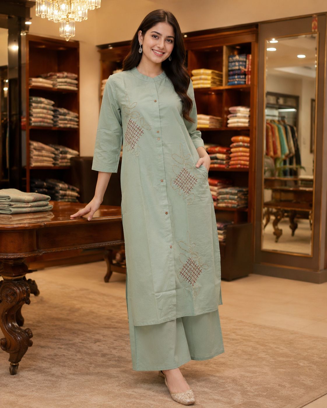 Amrah Wholesale Naisha K 995 Mul Cotton Kurti Pant Set - Amrah Wholesale
