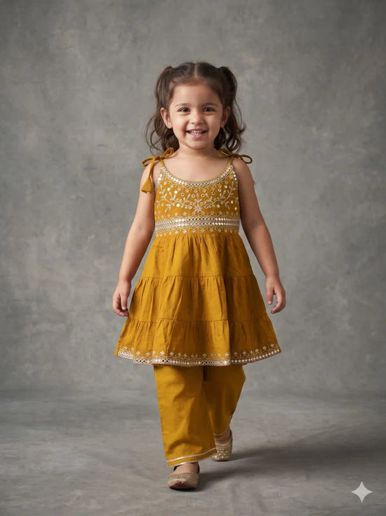 Amrah Wholesale Naisha Kids 14 Cambric Cotton Embroidered Top Bottom Set
