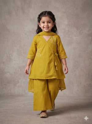 Amrah Wholesale Naisha Kids 17 Cambric Cotton Hand Work Fancy Kurti Set