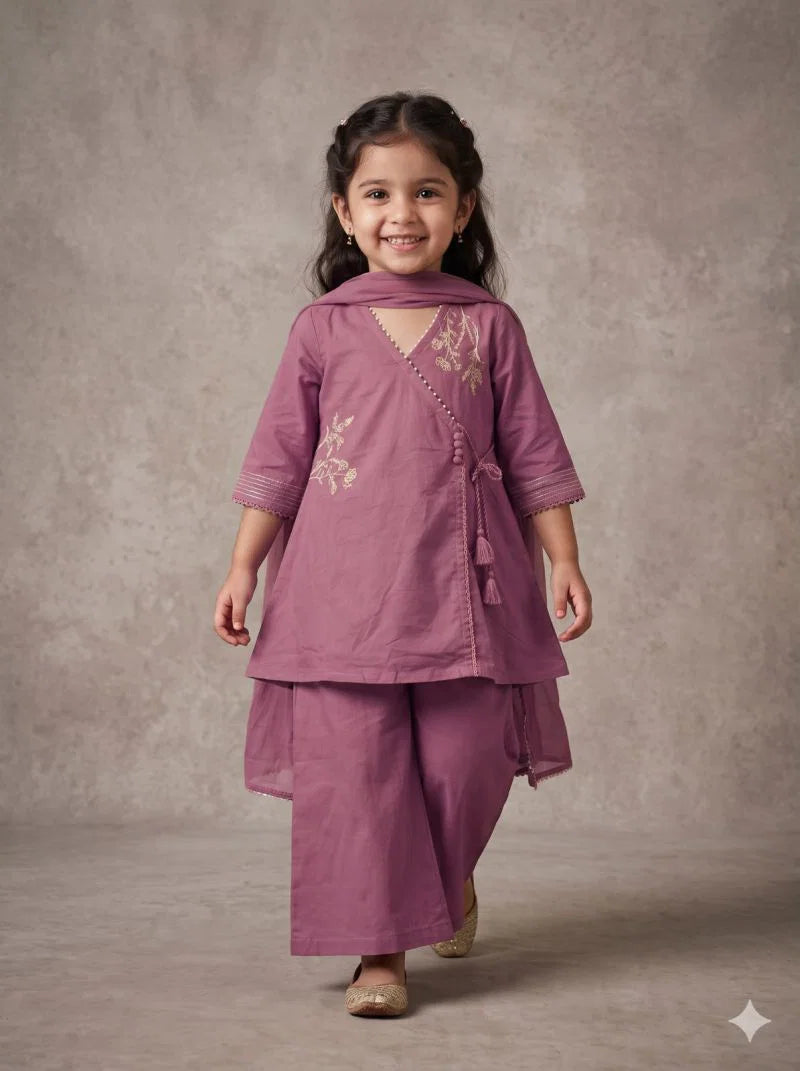 Amrah Wholesale Naisha Kids 17 Cambric Cotton Hand Work Fancy Kurti Set