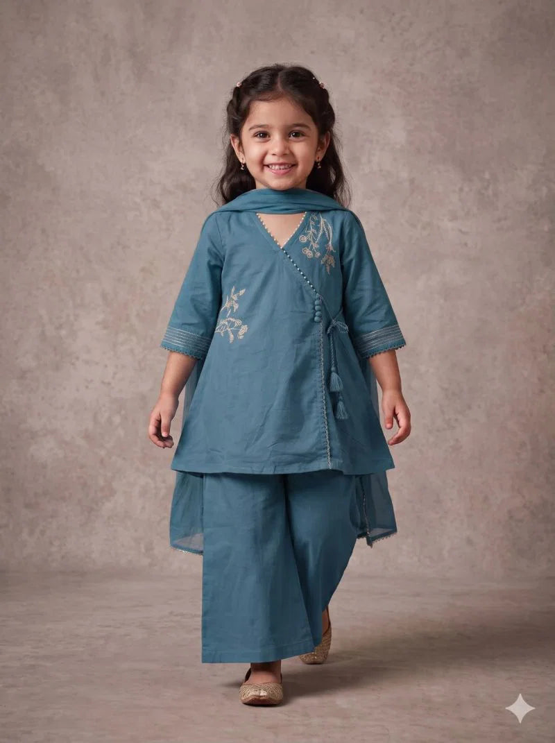 Amrah Wholesale Naisha Kids 17 Cambric Cotton Hand Work Fancy Kurti Set