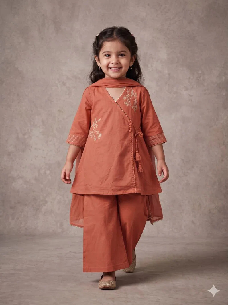 Amrah Wholesale Naisha Kids 17 Cambric Cotton Hand Work Fancy Kurti Set