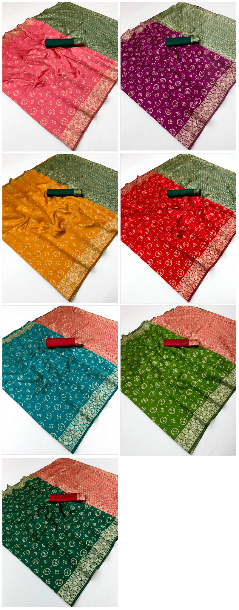 Amrah Wholesale Nandini Vol 03 Banarasi Silk Jacquard Work Saree Collection - Amrah Wholesale
