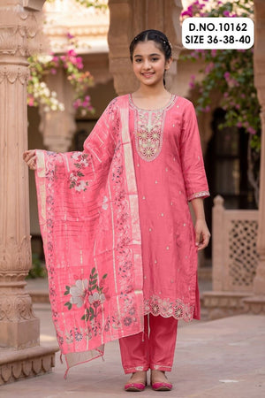 Amrah Wholesale Nandita 10162 And 64 Fendy Silk Embroidered Kurti Pant Dupatta Set - Amrah Wholesale