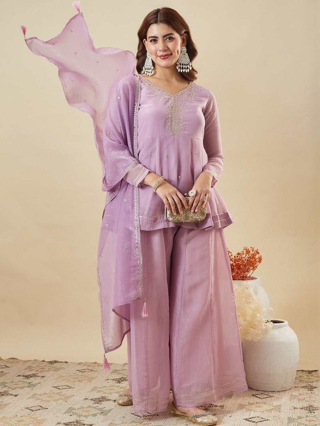 Amrah Wholesale Navya Kurti 256 Silk Blend Kurti Pant Dupatta Set - Amrah Wholesale