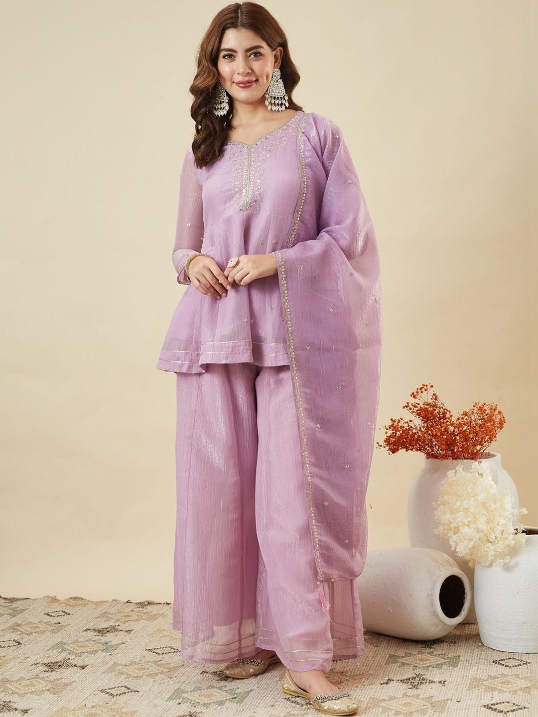 Amrah Wholesale Navya Kurti 256 Silk Blend Kurti Pant Dupatta Set - Amrah Wholesale