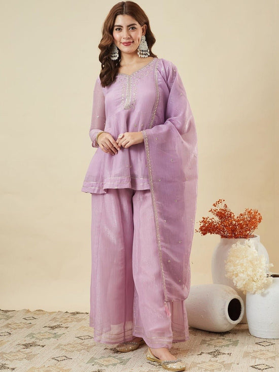 Amrah Wholesale Navya Kurti 256 Silk Blend Kurti Pant Dupatta Set - Amrah Wholesale
