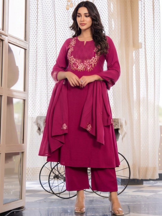 Amrah Wholesale Navya Kurti 327 Silk Blend Kurti Pant Dupatta Set