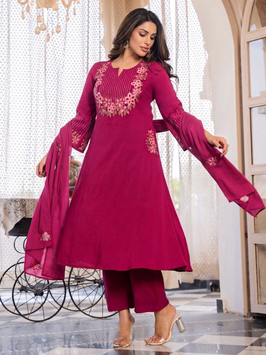 Amrah Wholesale Navya Kurti 327 Silk Blend Kurti Pant Dupatta Set