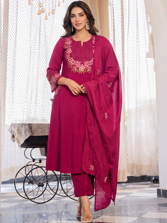 Amrah Wholesale Navya Kurti 327 Silk Blend Kurti Pant Dupatta Set