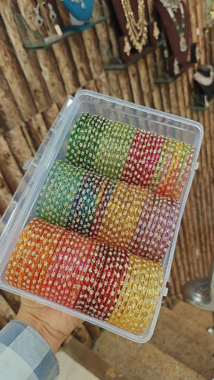 Amrah Wholesale New Printed Jelly Glass Bangles 1 Glass Printed Imitation Jewellery