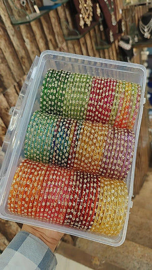 Amrah Wholesale New Printed Jelly Glass Bangles 1 Glass Printed Imitation Jewellery