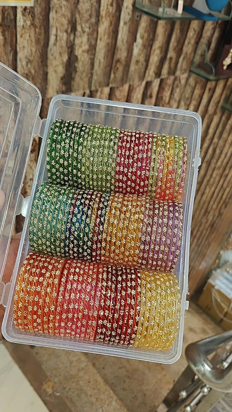 Amrah Wholesale New Printed Jelly Glass Bangles 1 Glass Printed Imitation Jewellery