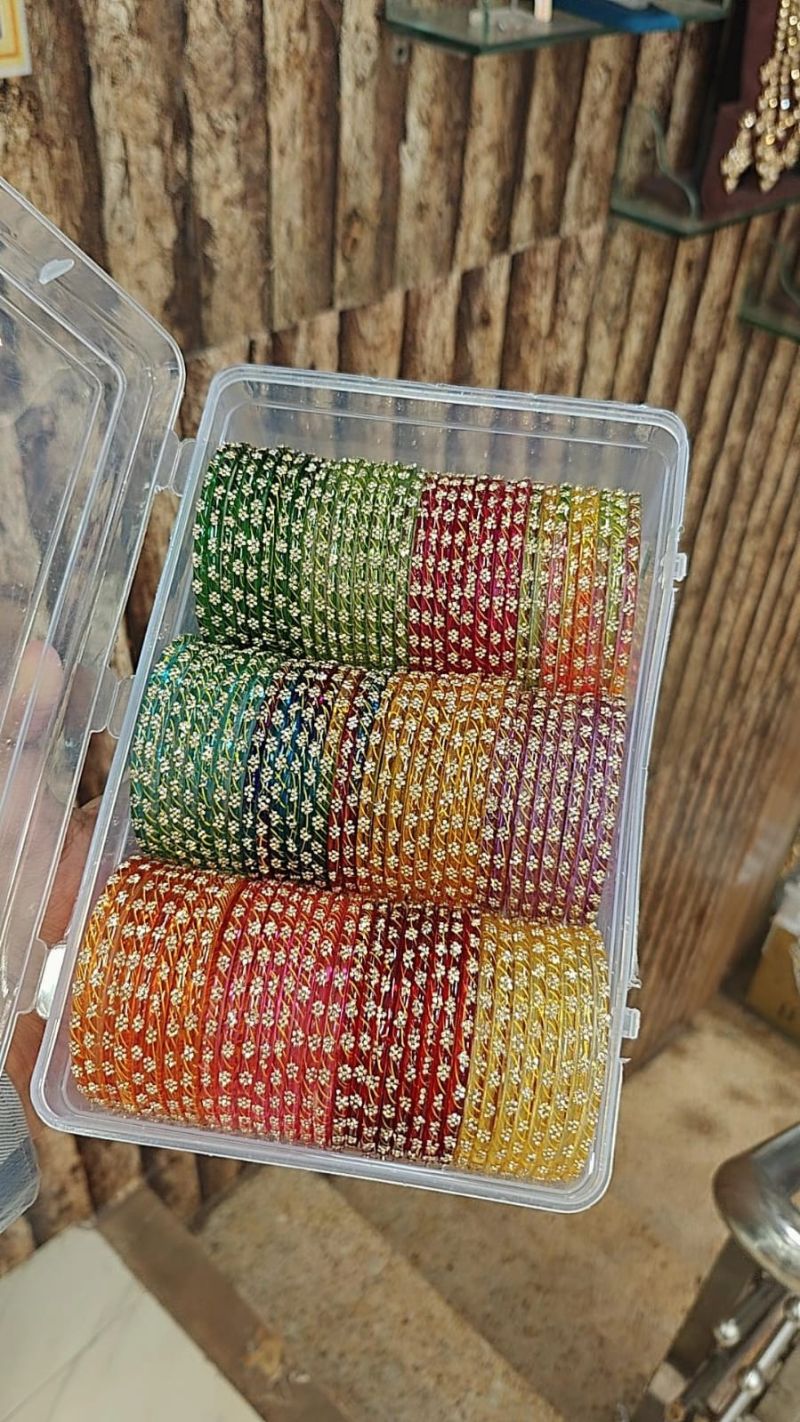 Amrah Wholesale New Printed Jelly Glass Bangles 1 Glass Printed Imitation Jewellery