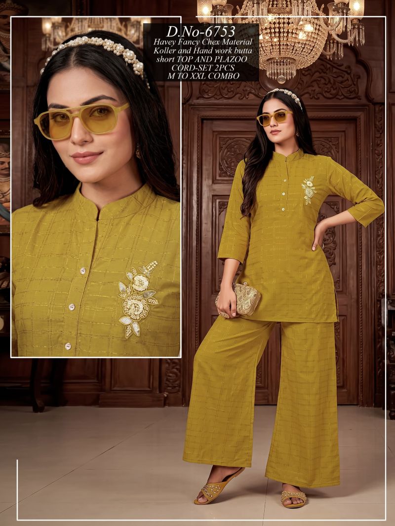 Amrah Wholesale Nisha D No 6752 To 57 Jacquard Co-Ord Set