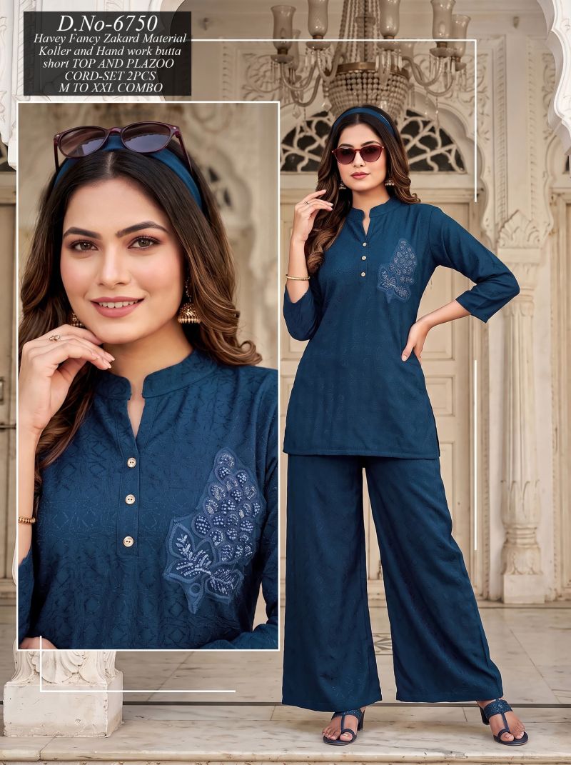 Amrah Wholesale Nisha D No 6752 To 57 Jacquard Co-Ord Set
