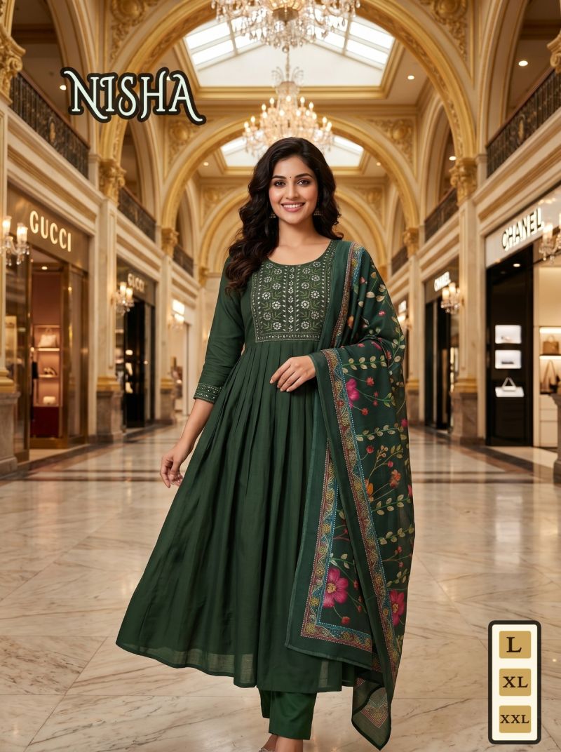 Amrah Wholesale Nisha Vol 3 Vatican Silk Embroidered Kurti Pant Set