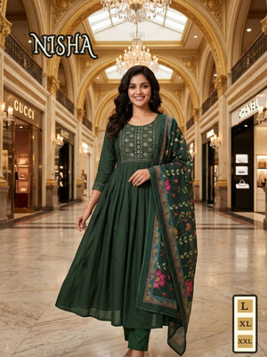 Amrah Wholesale Nisha Vol 3 Vatican Silk Embroidered Kurti Pant Set