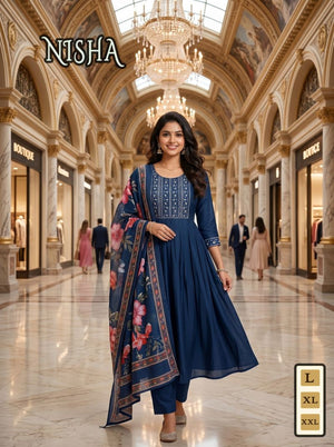 Amrah Wholesale Nisha Vol 3 Vatican Silk Embroidered Kurti Pant Set