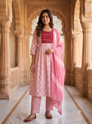 Amrah Wholesale Payal Vol 1 Capsule Foil Print Kurti Pant Dupatta Set