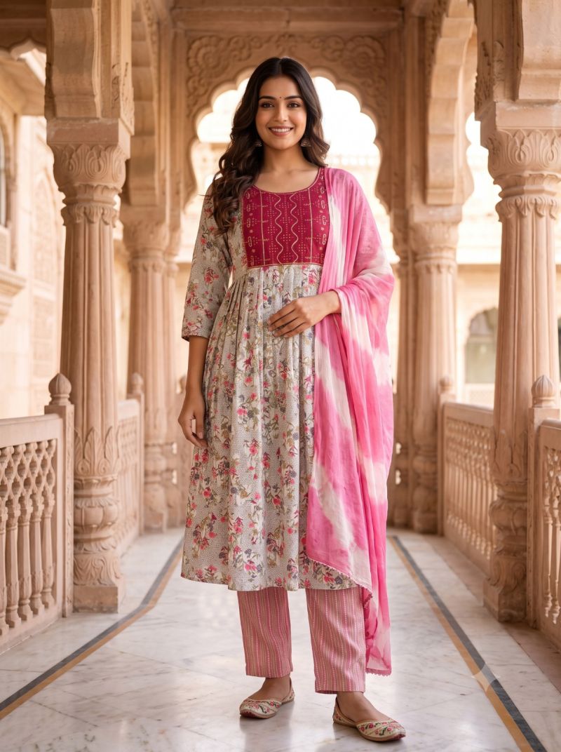 Amrah Wholesale Payal Vol 1 Capsule Foil Print Kurti Pant Dupatta Set