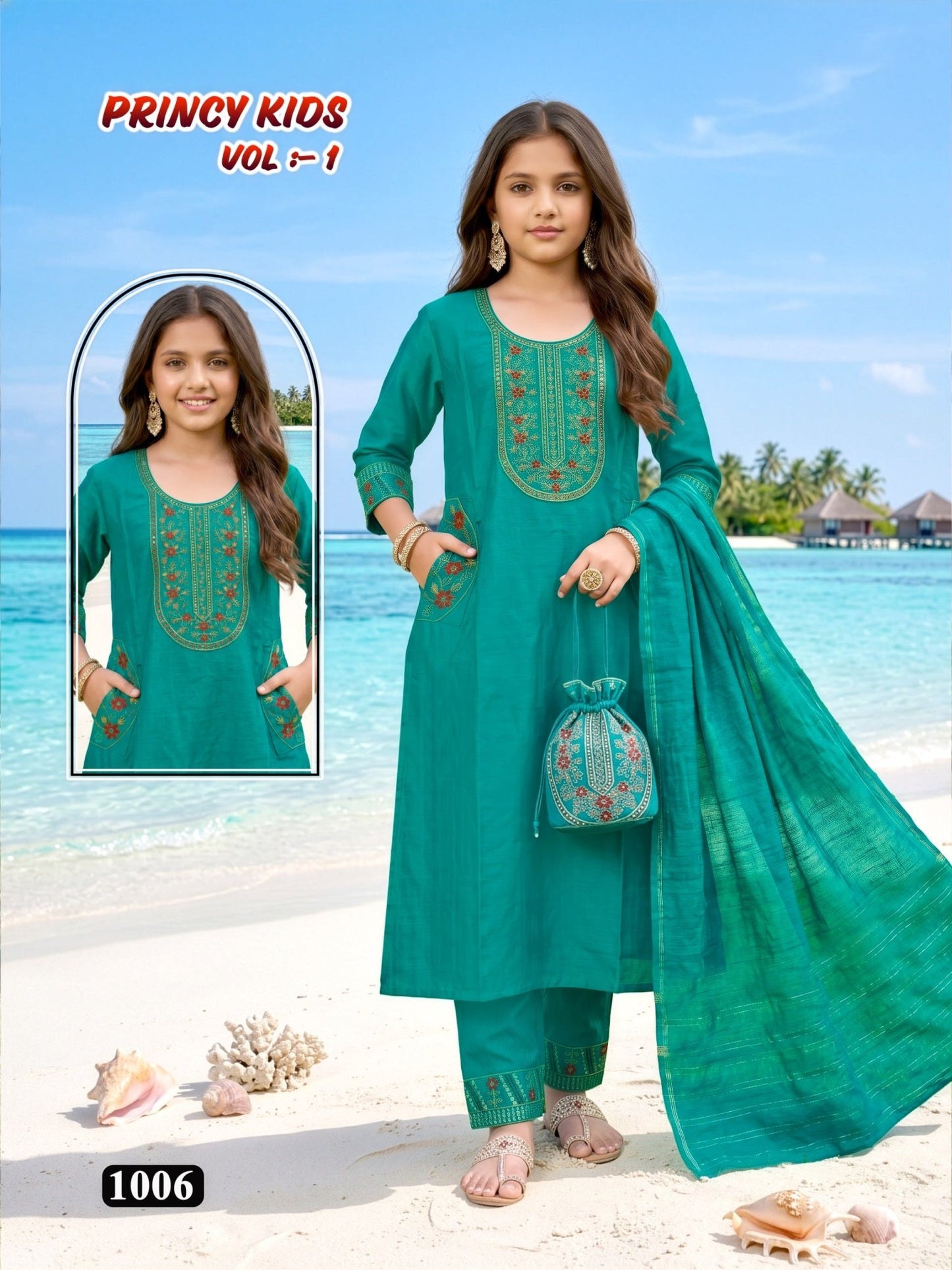 Amrah Wholesale Princy Kids Vol 1 Vertican Silk Girls Ethnic Dress - Amrah Wholesale