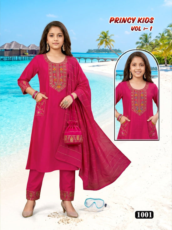 Amrah Wholesale Princy Kids Vol 1 Vertican Silk Girls Ethnic Dress - Amrah Wholesale