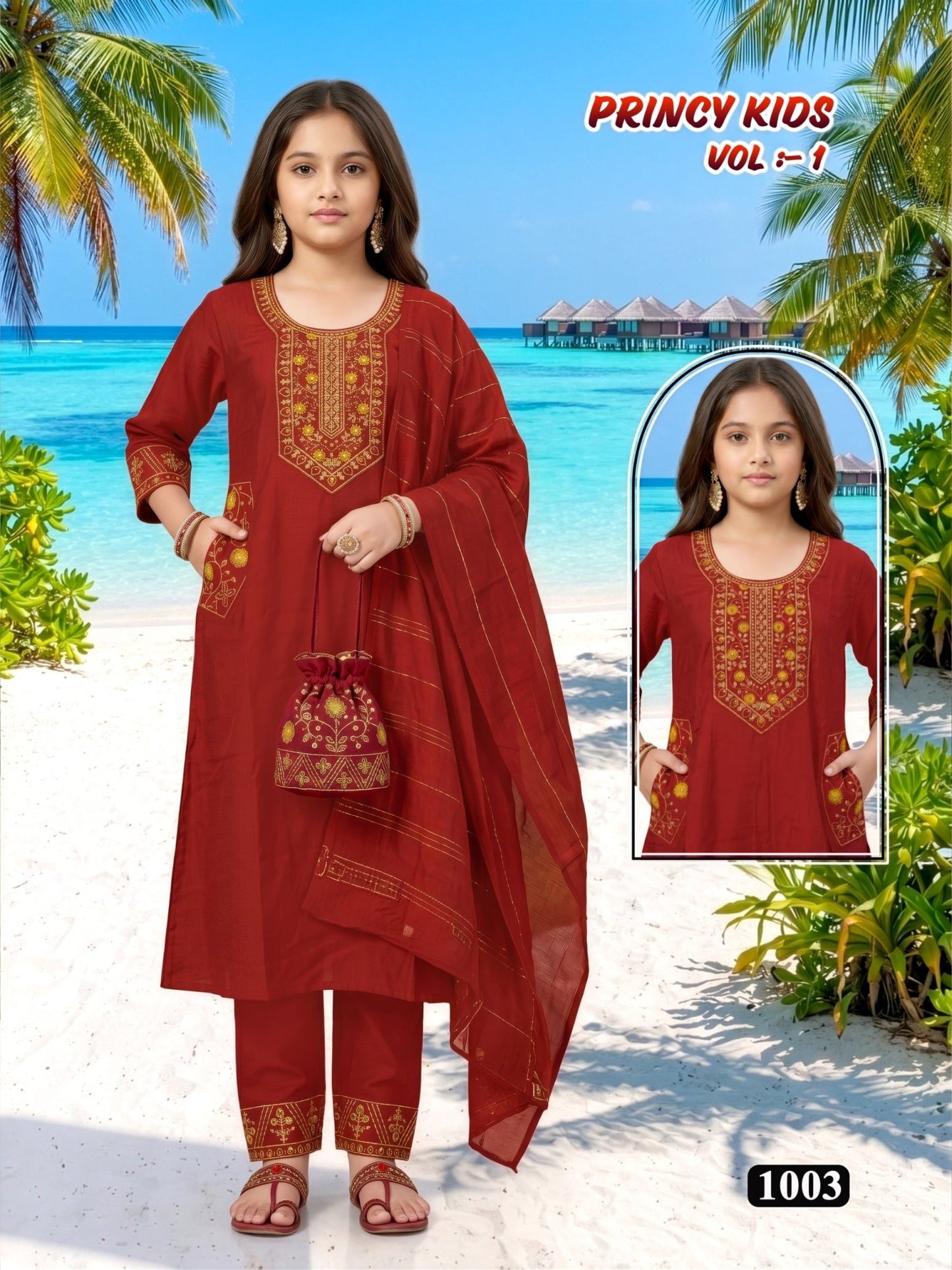 Amrah Wholesale Princy Kids Vol 1 Vertican Silk Girls Ethnic Dress - Amrah Wholesale