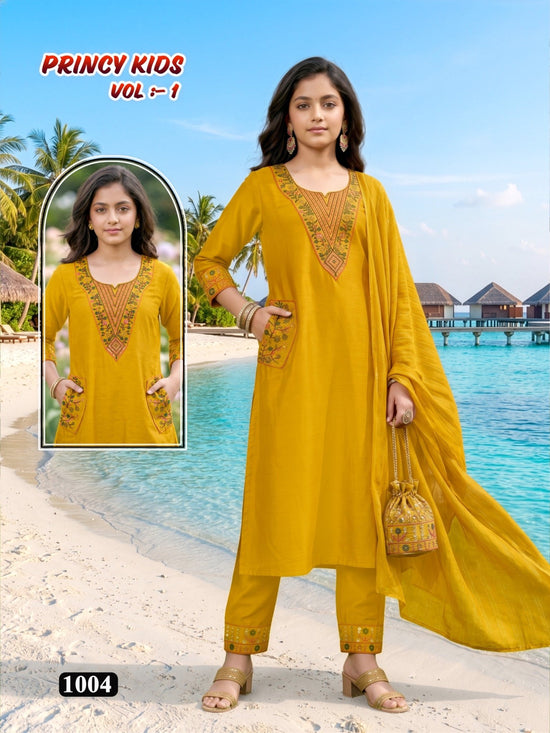 Amrah Wholesale Princy Kids Vol 1 Vertican Silk Girls Ethnic Dress - Amrah Wholesale