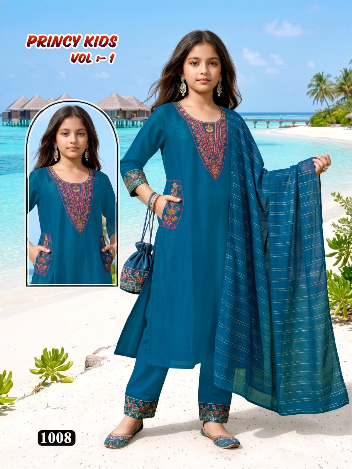 Amrah Wholesale Princy Kids Vol 1 Vertican Silk Girls Ethnic Dress - Amrah Wholesale
