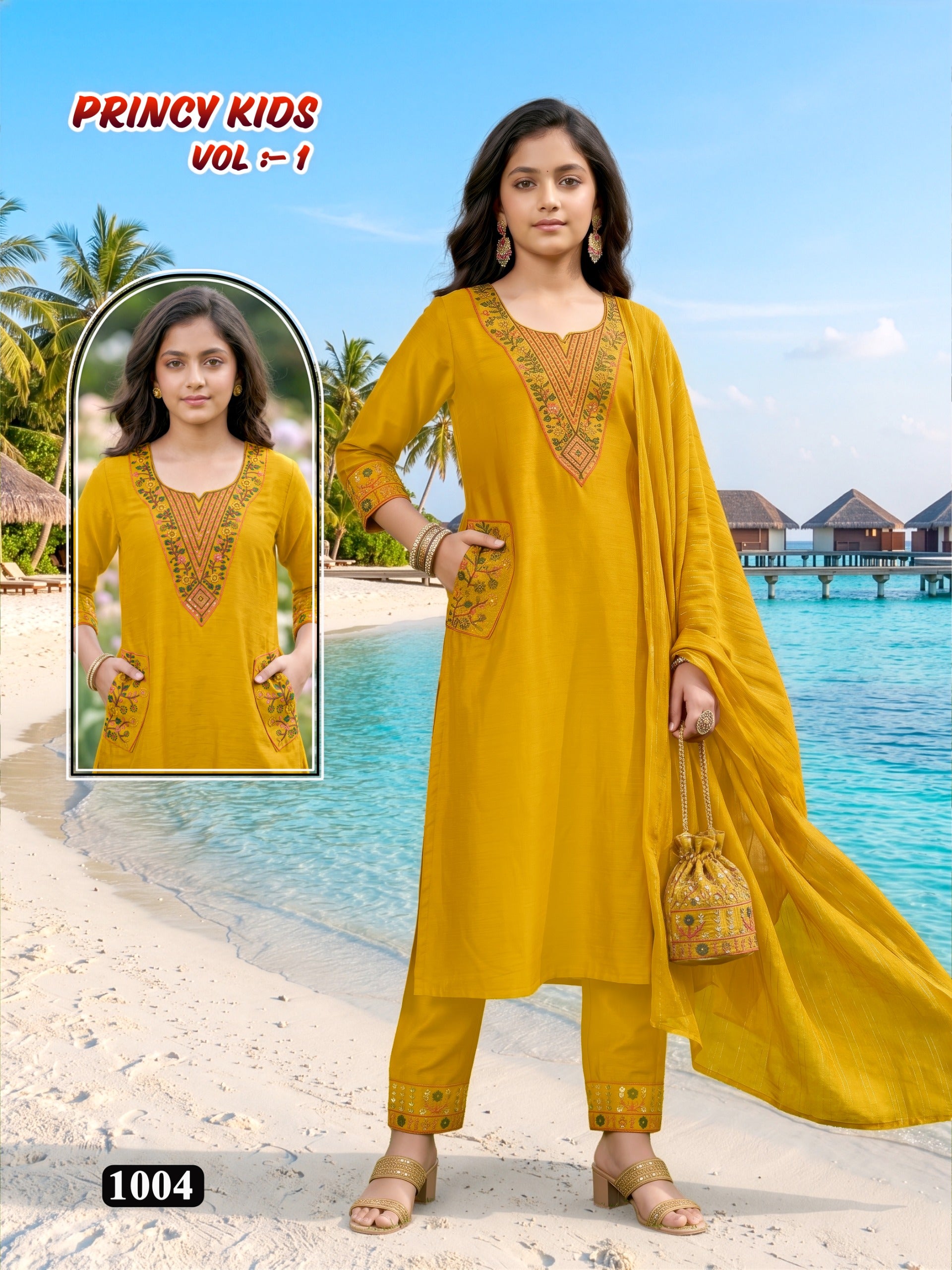 Amrah Wholesale Princy Kids Vol 1 Vertican Silk Girls Ethnic Dress