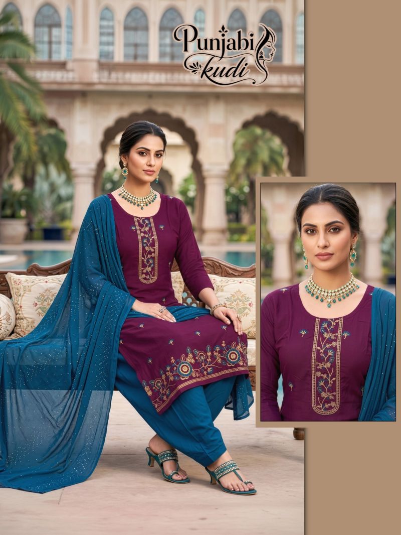 Amrah Wholesale Punjabi Kudi Rayon Dress Material - Amrah Wholesale