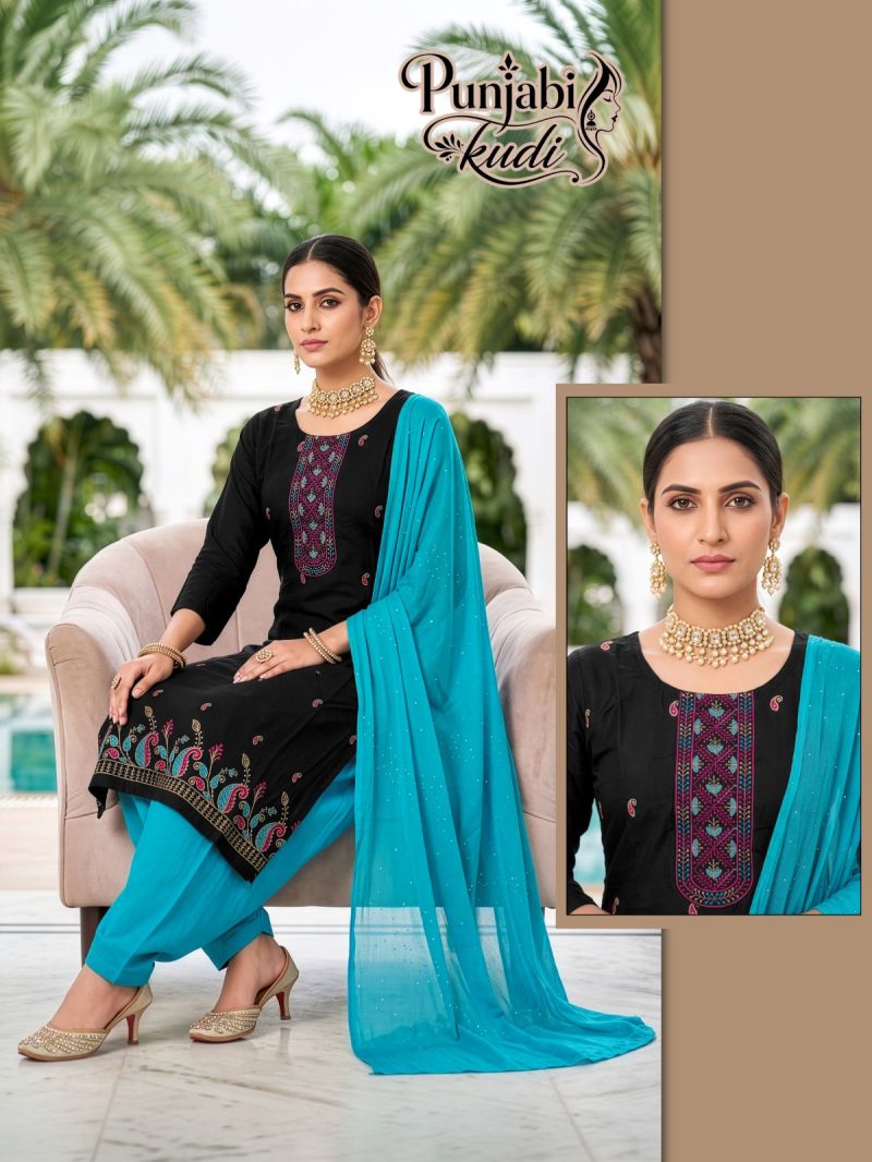 Amrah Wholesale Punjabi Kudi Rayon Dress Material - Amrah Wholesale
