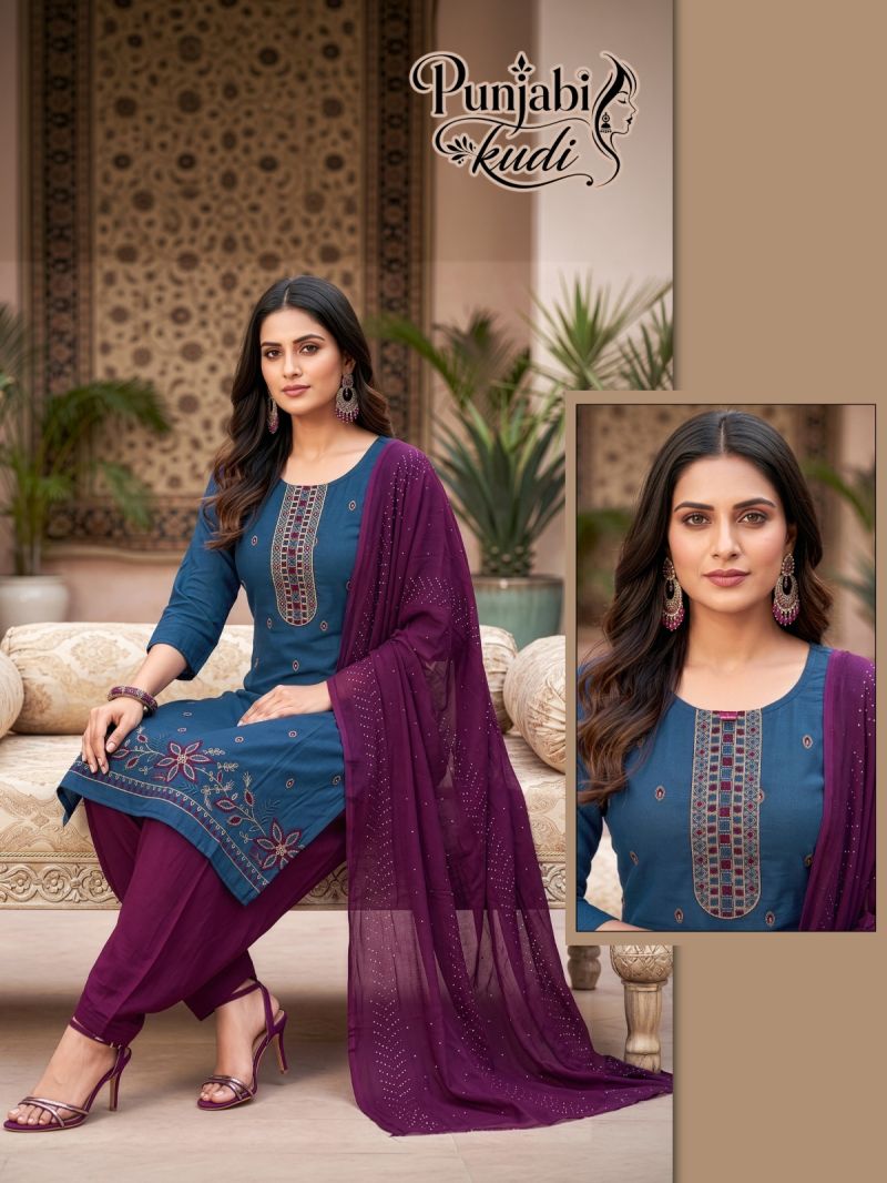 Amrah Wholesale Punjabi Kudi Rayon Dress Material - Amrah Wholesale