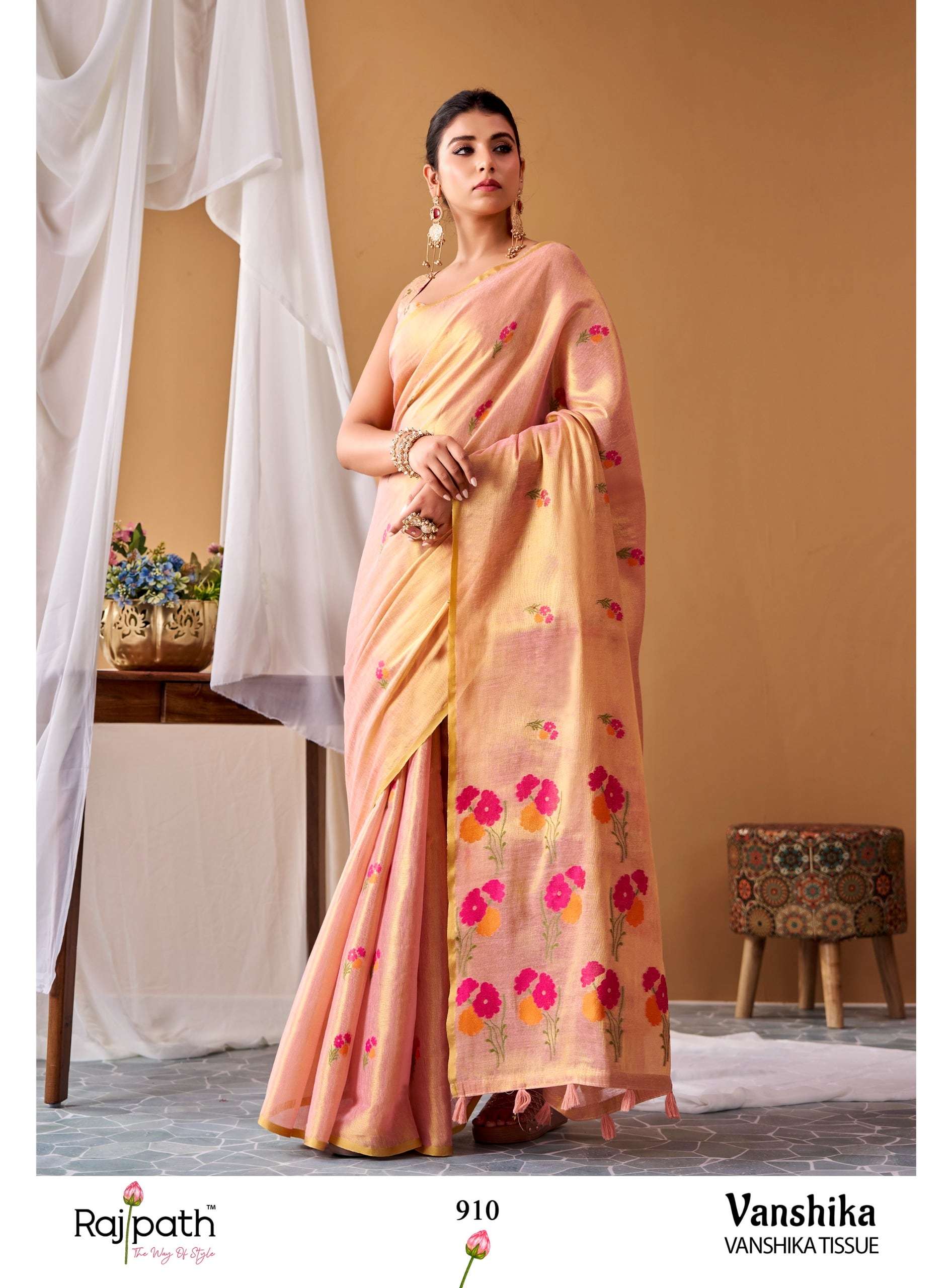 RAJPATH VANSHIKA 906–911 Tissue Silk Printed Saree
