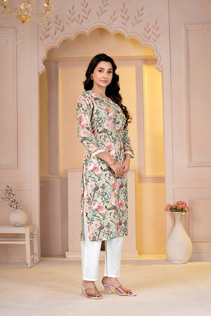 Amrah Wholesale Rd 100 Muslin Kurti Pant Set